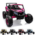 24V Kids Ride On UTV Car With Remote Control, Dual Motors, EVA Tires, Spring Suspension, LED Lights, USB Music, 2 Seat Electric Toy