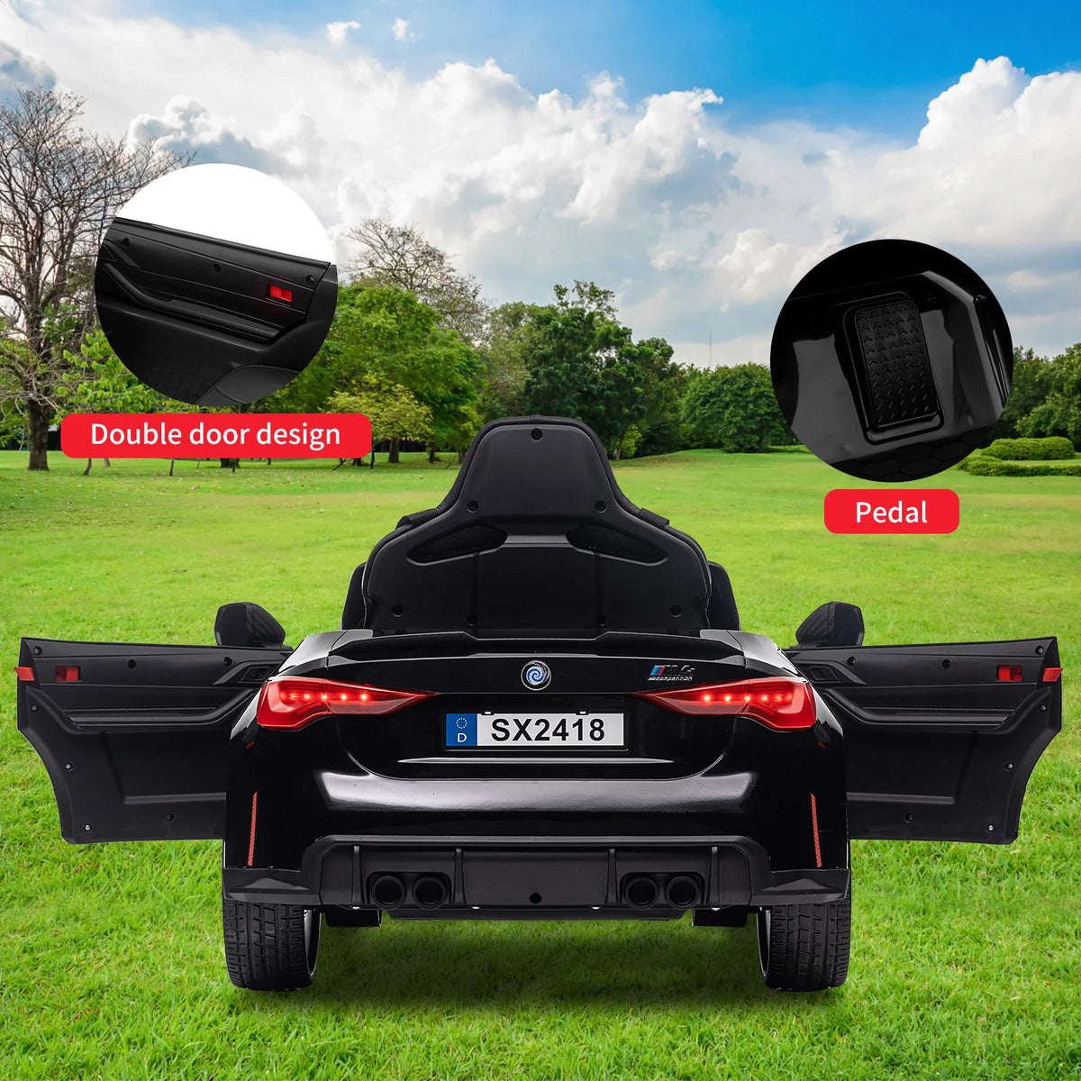 12V Kids Electric Ride On Car - Remote Control, 3 Speeds, LED Lights, MP3 Player, USB, Wireless Connectivity, Suspension System, Battery Powered Toy Vehicle for Toddlers