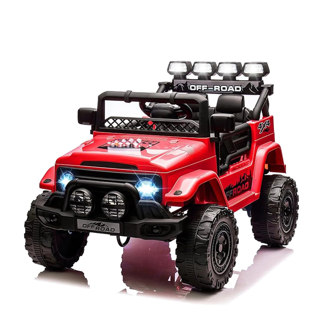 Ride On Truck Car for Kids, 12V Electric Ride On Car with Remote Control, Spring Suspension, Led Lights, Bluetooth, Music & Horn, 3 Speeds