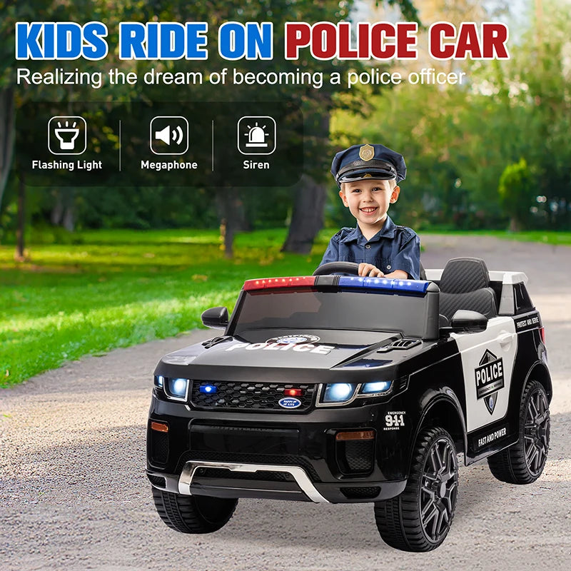 Kids Ride On Car 12V Battery Powered Electric Vehicle Power Wheel Ride on Vehicle Fire Truck for 3-8y Kids Gifts, with Megaphone