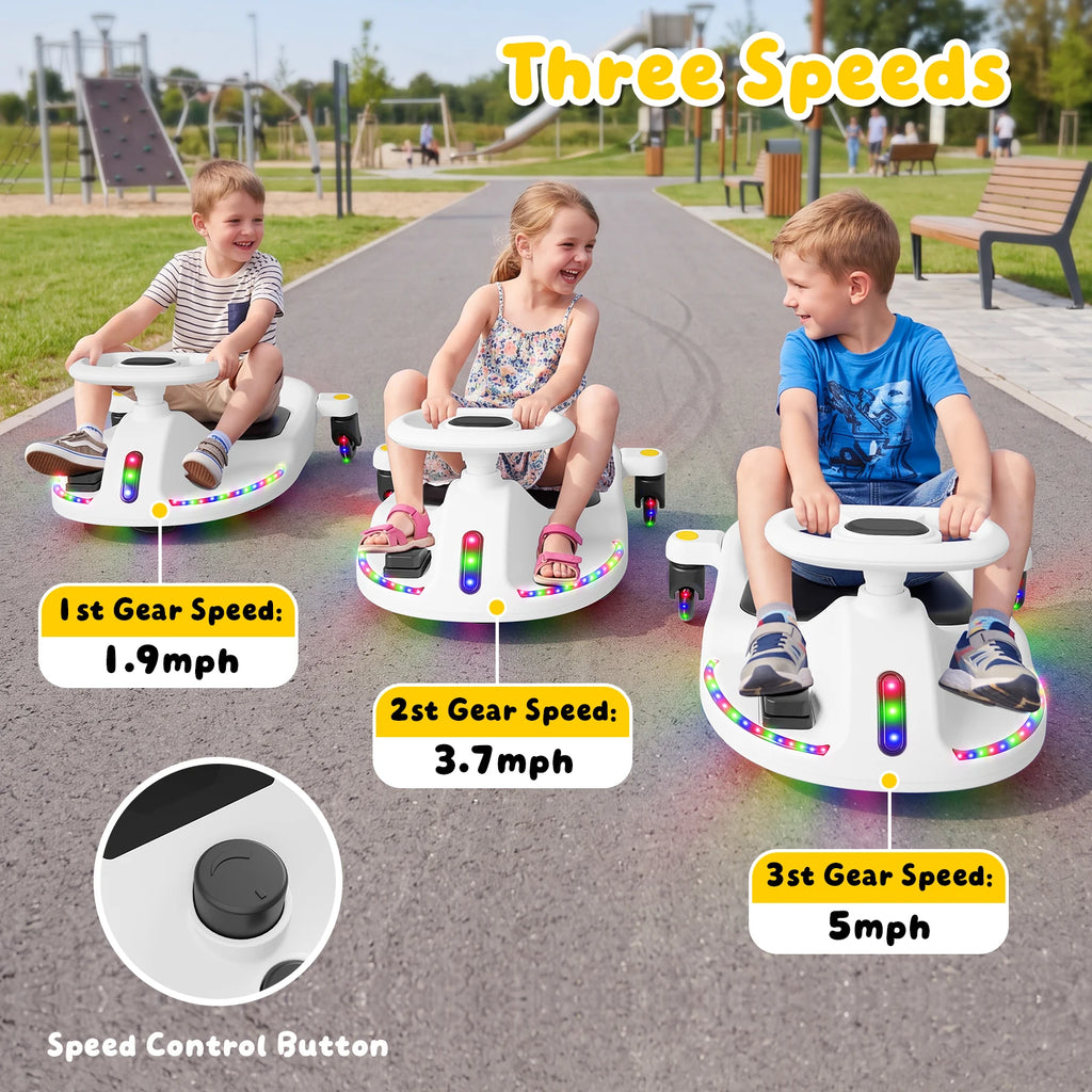 18V Electric Wiggle Car, Gift Toy for Kids Ages 5+, Anti-Rollover, Kids Car with Bluetooth, Flashing Wheels, Led Display Screen, 2 in 1 Riding Modes