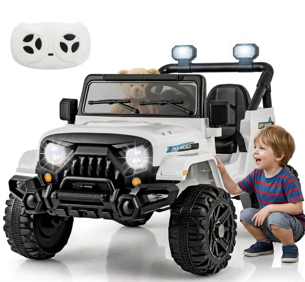 12V Kids Ride On Truck Car W/Remote Control Threaded Wheels 3 Speeds LED Lights