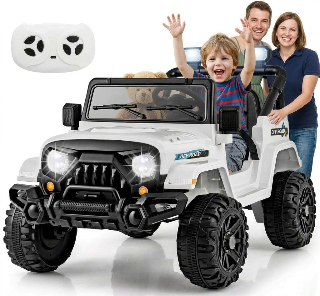12V Kids Ride On Truck Car W/Remote Control Threaded Wheels 3 Speeds LED Lights